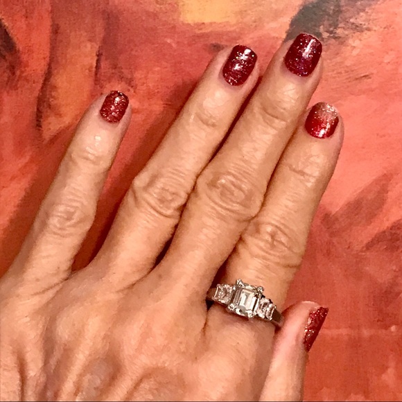 JUDITH RIPKA PRINCESS THREE STONE DIAMONIQUE RING - Picture 6 of 9